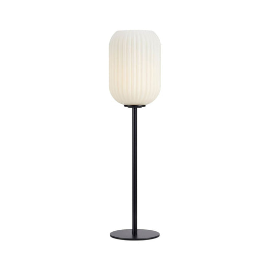 Marksløjd Cava bordlampe riflet opalglas/sort fod