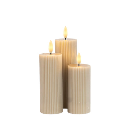 Sirius Smilla genopladelige bloklys 3 stk. - Beige