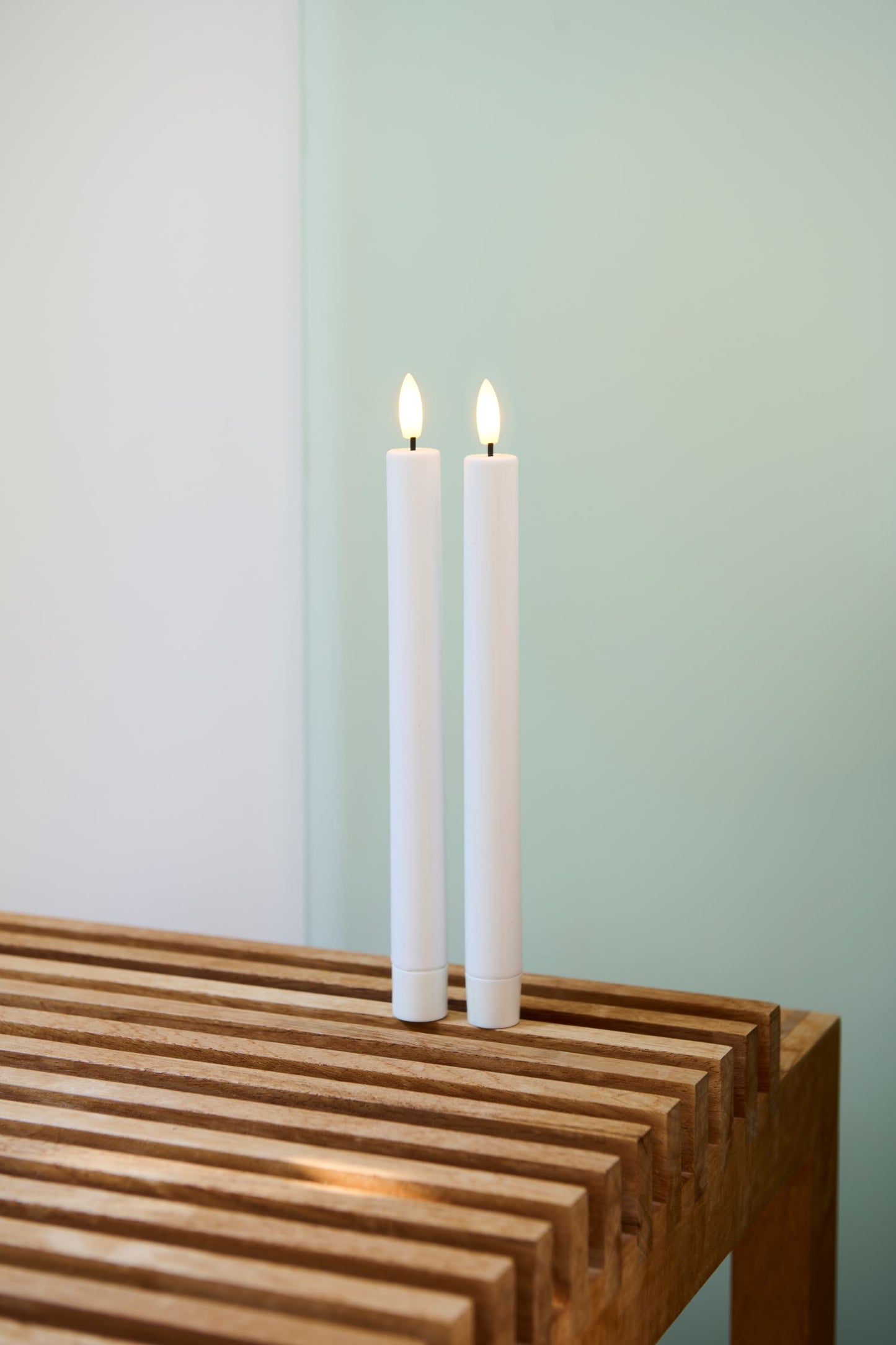 Sirius Sille genopladelige kronelys 2 styk sæt 25 cm - Hvid