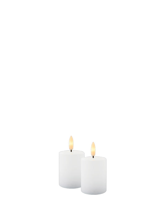 Hvide LED stearinlys med 3D flamme