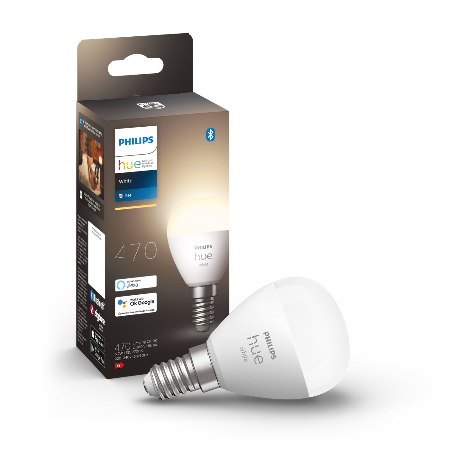 Philips Hue - Hue White E14 Crown glödlampa