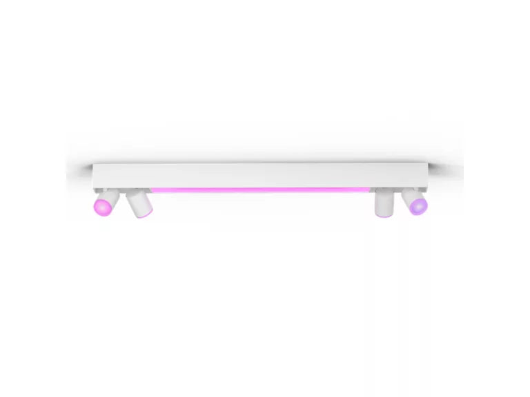 Philips Hue Centris hvid loftlampe med fire justerbare spots og White and Color Ambiance.