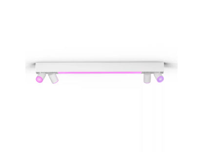 Philips Hue Centris hvid loftlampe med fire justerbare spots og White and Color Ambiance.