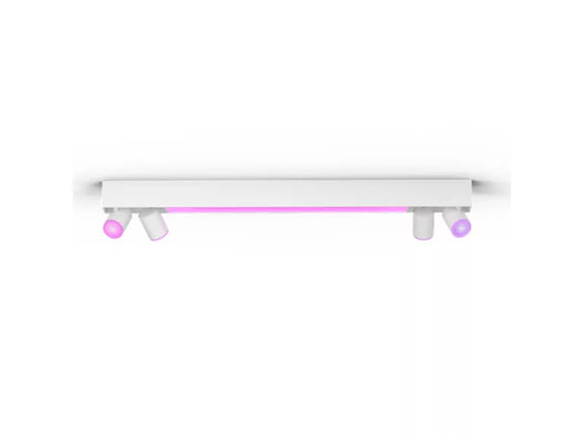 Philips Hue Centris hvid loftlampe med fire justerbare spots og White and Color Ambiance.