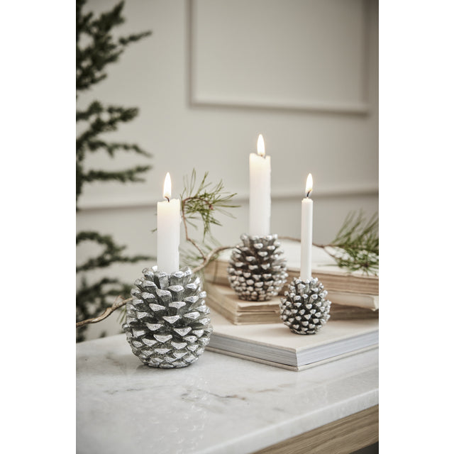 Lene Bjerre Serafina Lysestage Kogle sølv