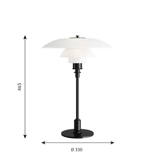 Louis Poulsen PH 3½-2½ Bordlampe Sort Metalliseret