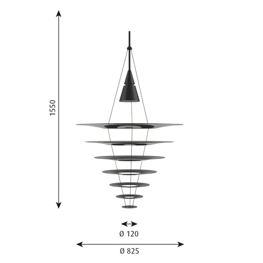 Louis Poulsen Enigma Pendel - Ø825 Sort