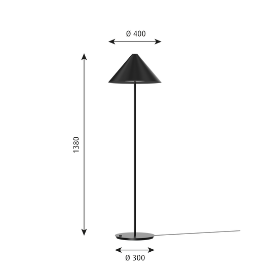 Louis Poulsen Keglen gulvlampe - Sort