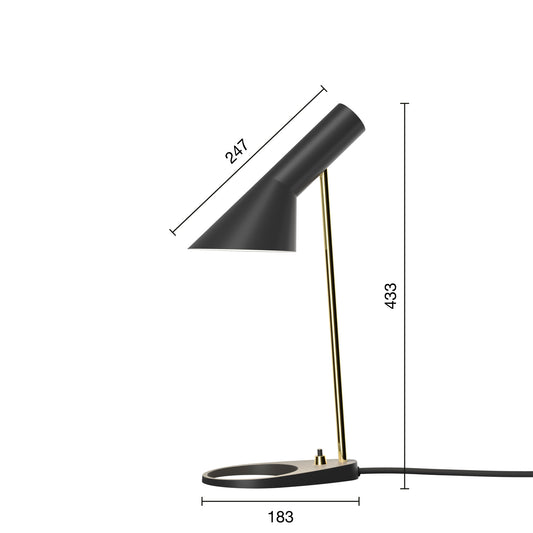 Louis Poulsen AJ Mini Bordlampe Brass/Black