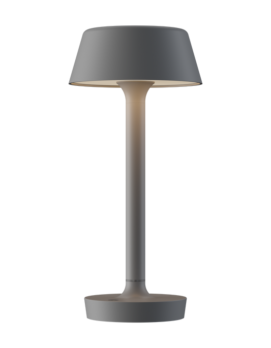 grå genopladelig bordlampe