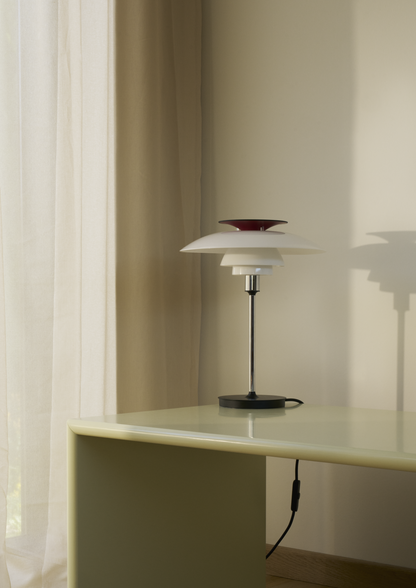 Louis Poulsen PH 80 Bordlampe Opal White/High Lustre Chrome Plated