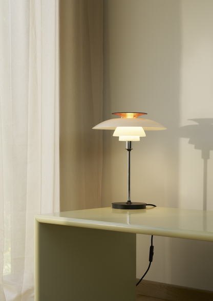 Louis Poulsen PH 80 Bordlampe Opal White/High Lustre Chrome Plated