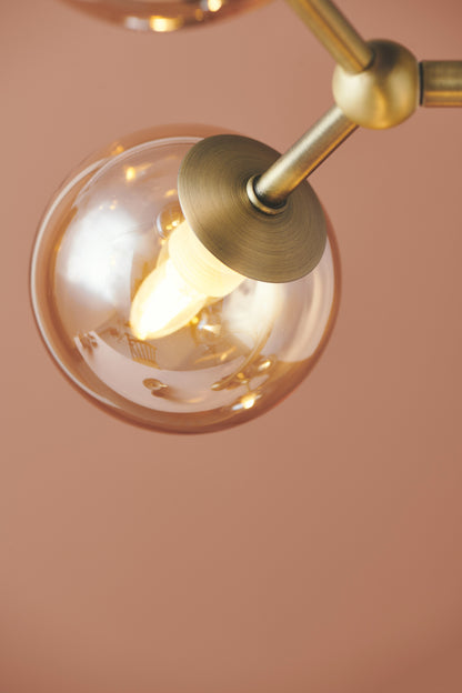 Halo Design Atom Væglampe - Amber/Antik Messing