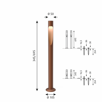 Louis Poulsen Flindt Garden L LED-DA 27K Anker - Corten