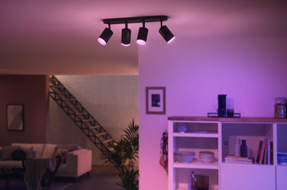 Philips Hue Fugato Hue Loftlampe 4-Spot - Sort