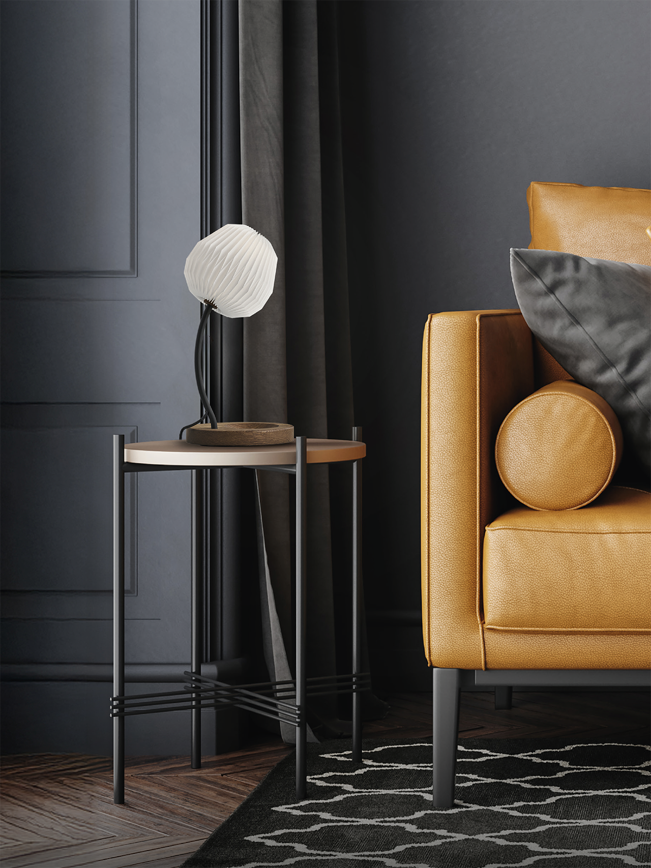 LE KLINT Bouquet bordlampe i røget eg som elegant designerlampe i moderne nordisk indretning