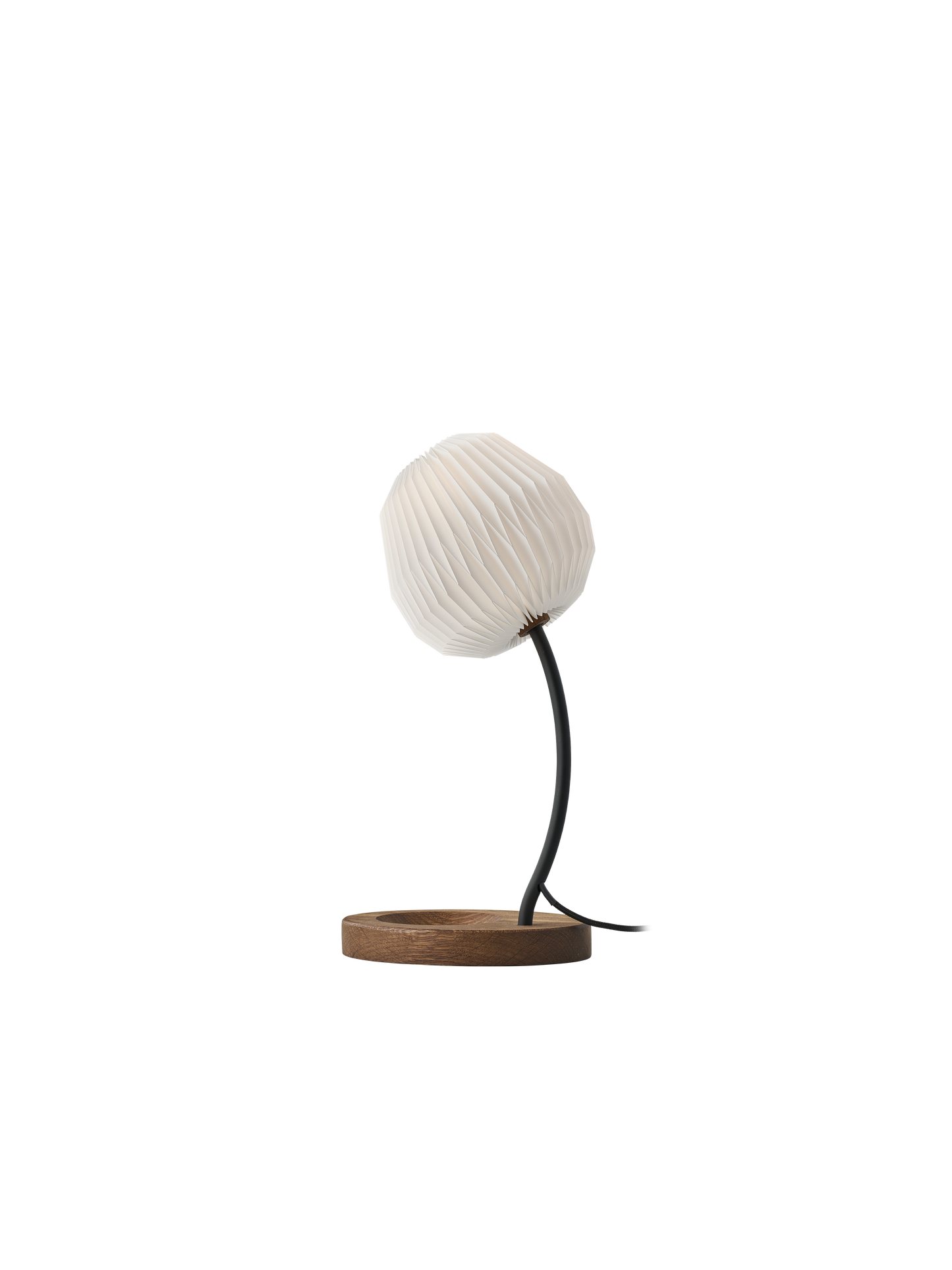 LE KLINT Bouquet bordlampe røget eg med håndfoldet cream white skærm