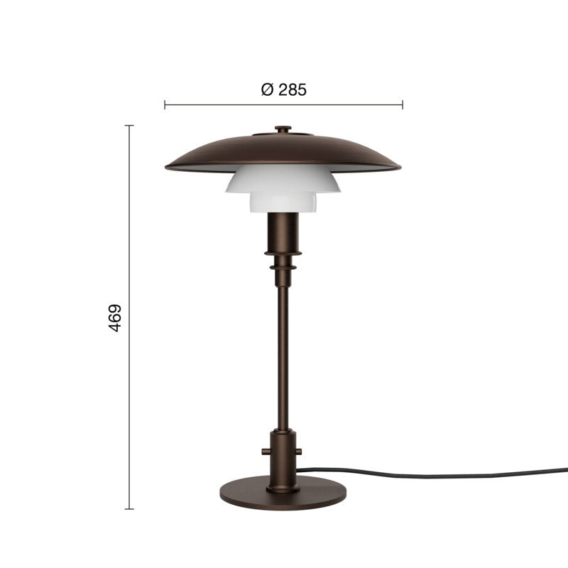Louis Poulsen PH 3/2 bordlampe - aged brass/opal