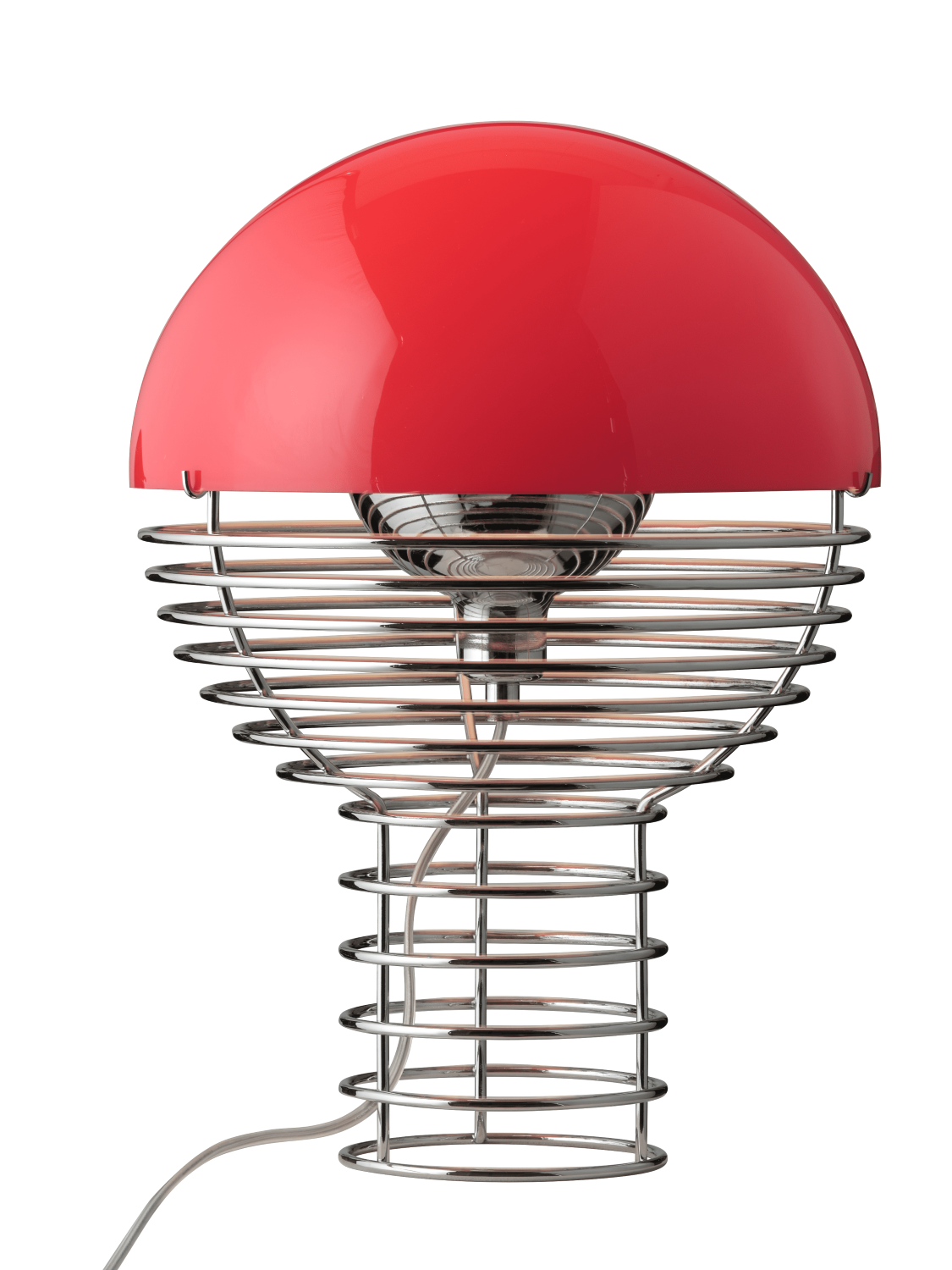 Verpan Wire Bordlampe Ø30 - Krom/Rød