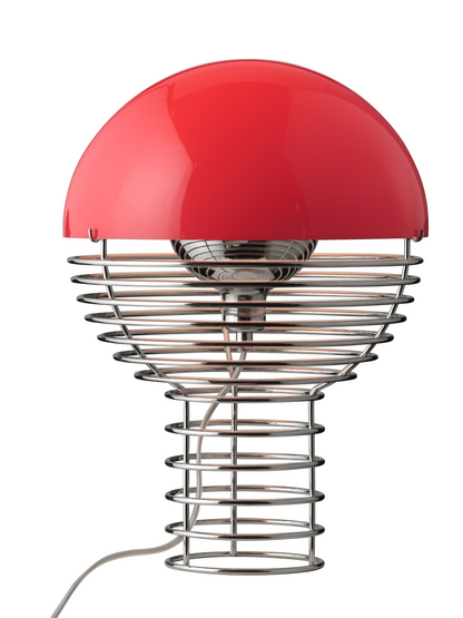 Verpan Wire Bordlampe Ø30 - Krom/Rød
