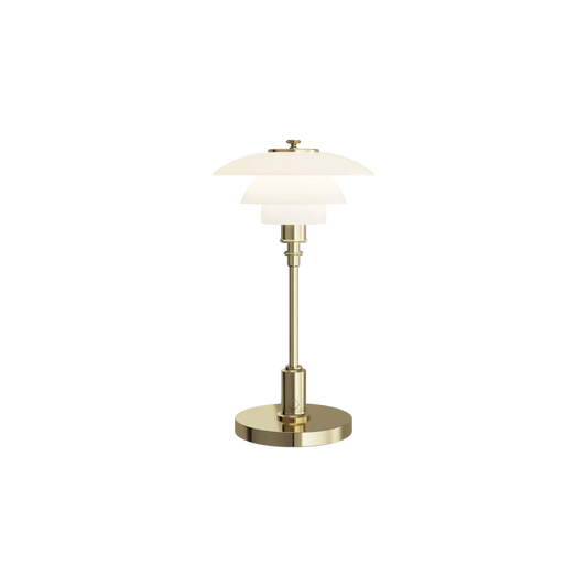 Louis Poulsen PH 1/1 Portable lampe brass metallised med mundblæste opalglasskærme