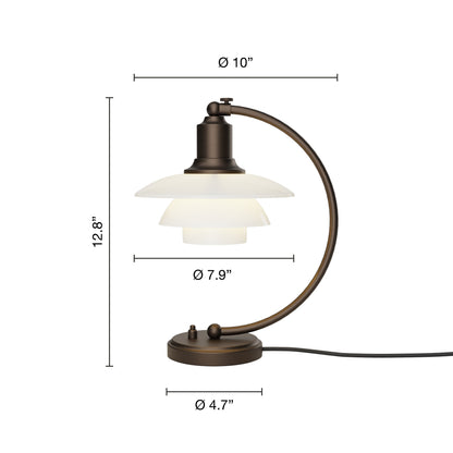 Louis PoulsenPH 2/2 Luna Aged Brass Opal Bordlampe