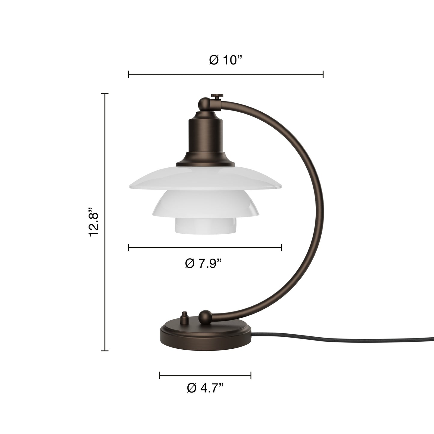 Louis PoulsenPH 2/2 Luna Aged Brass Opal Bordlampe