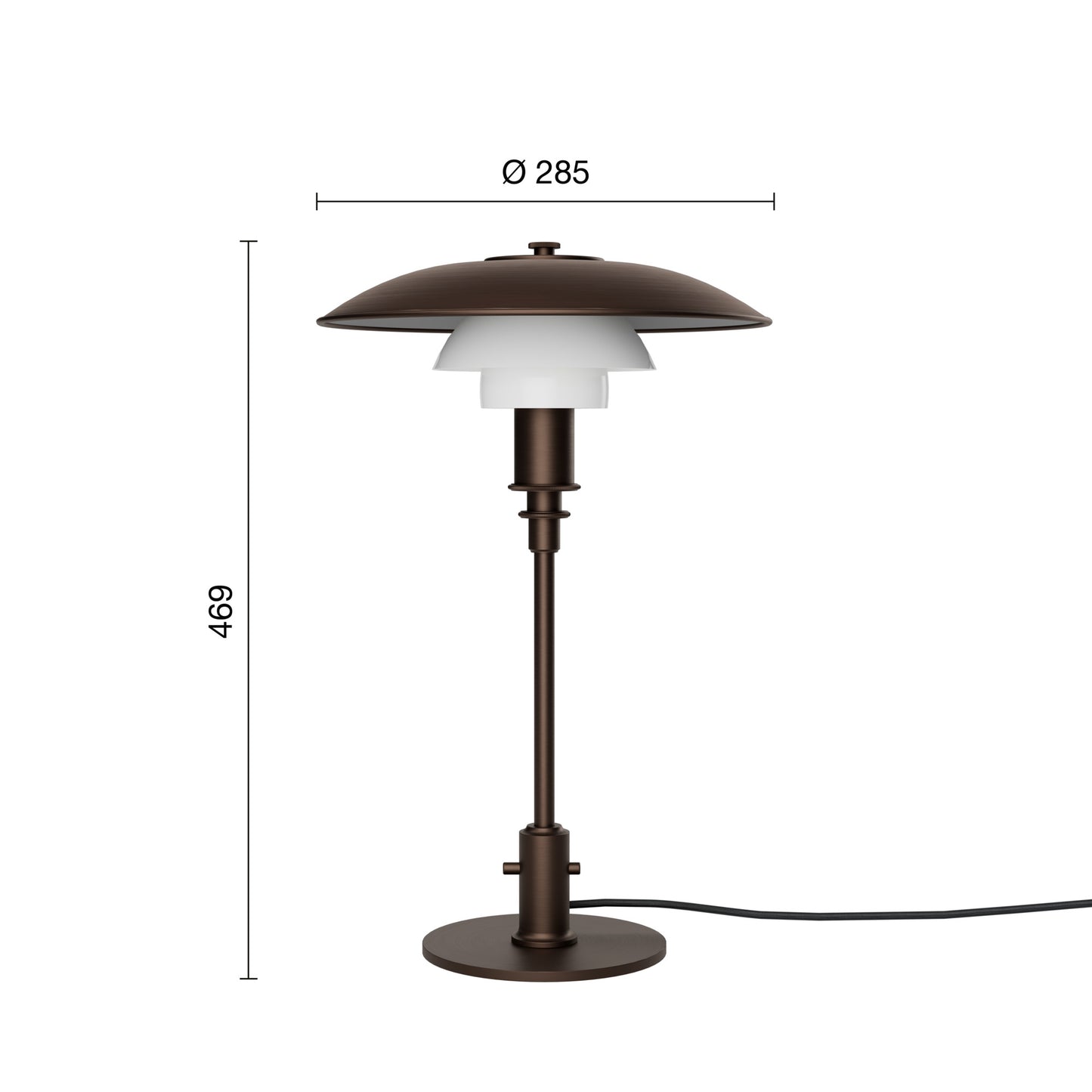 Louis Poulsen PH 3/2 bordlampe - aged brass/opal