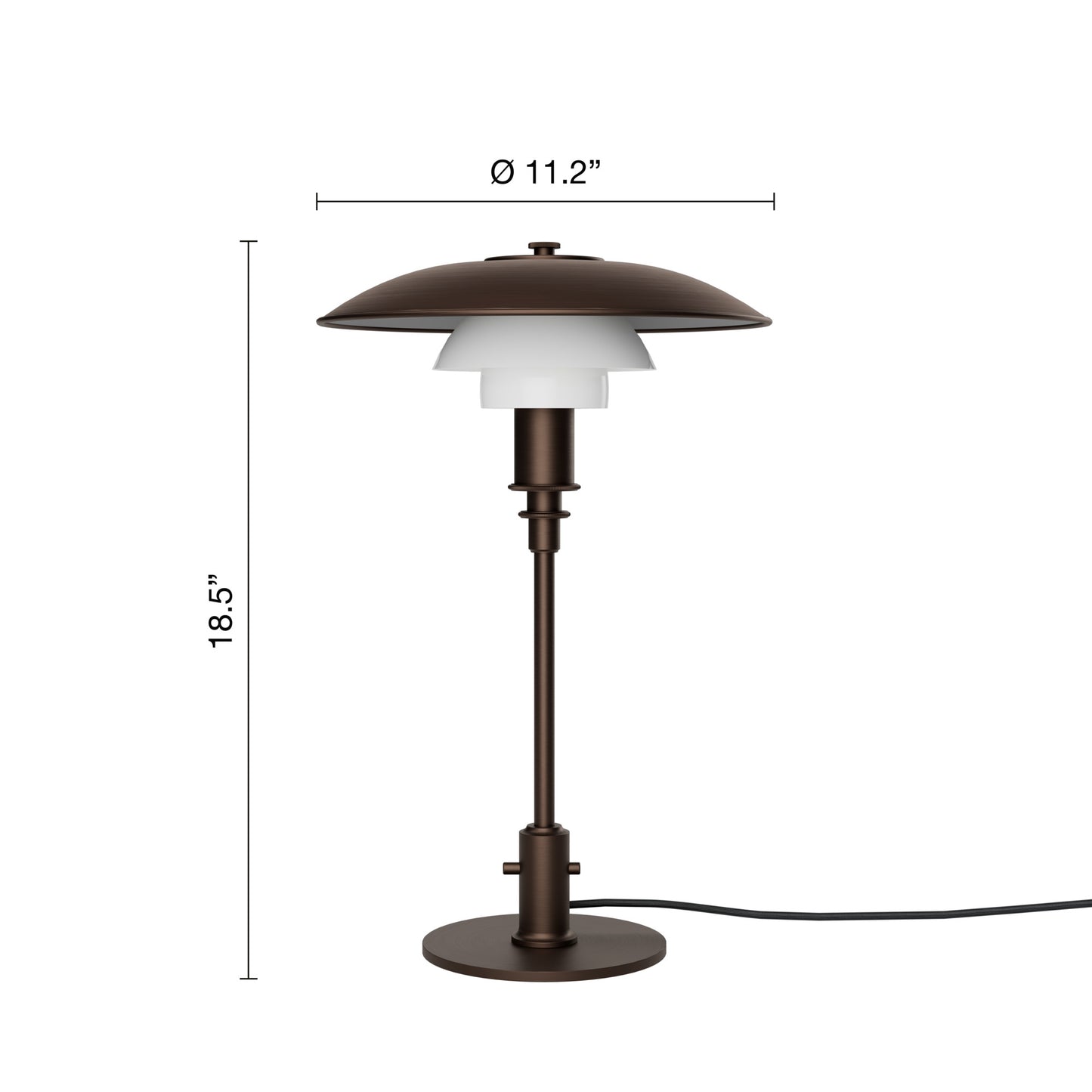 Louis Poulsen PH 3/2 bordlampe - aged brass/opal
