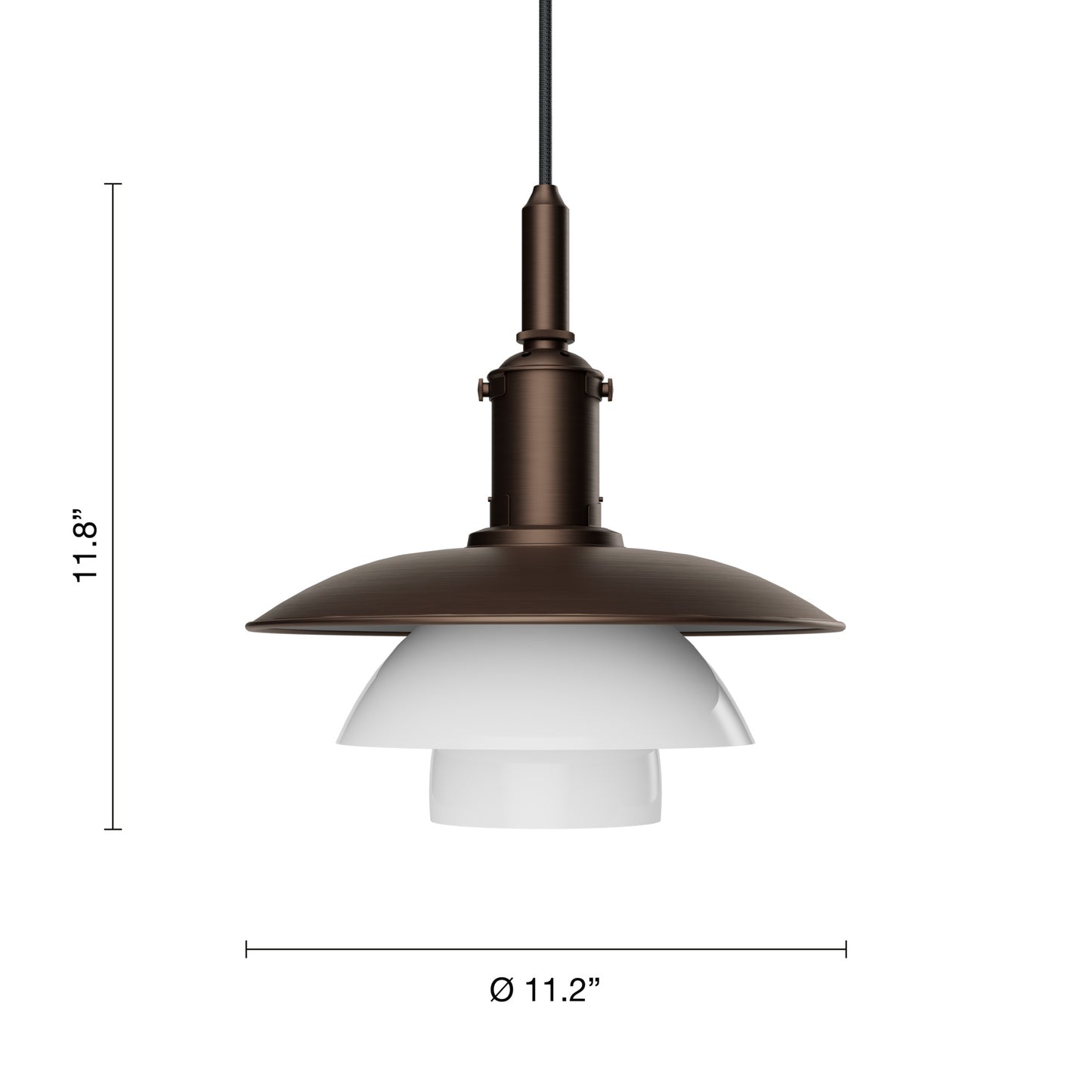 Louis Poulsen PH 3/3 Pendel - Aged Brass/Opal Glass