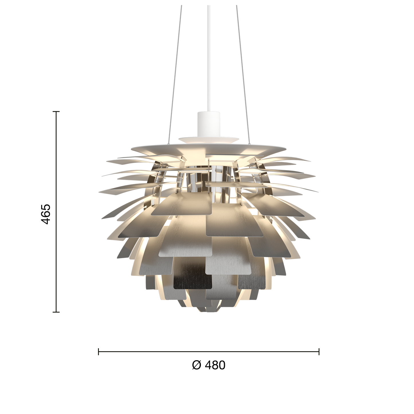 Louis Poulsen PH Artichoke Koglen - Ø480 - Børstet stål