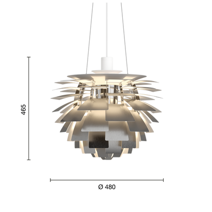 Louis Poulsen PH Artichoke Koglen - Ø480 - Børstet stål