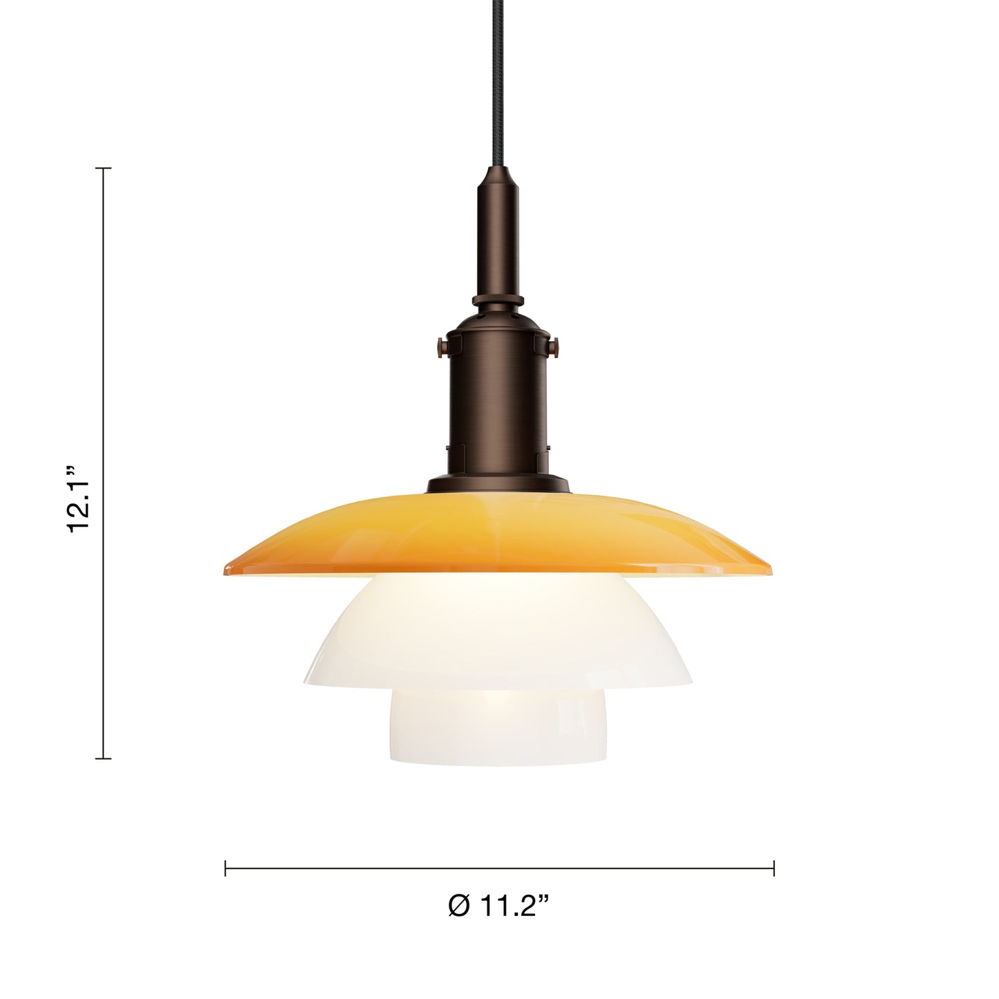 Louis Poulsen PH 3/3 Pendel Centenary Edition Amber/Opal White