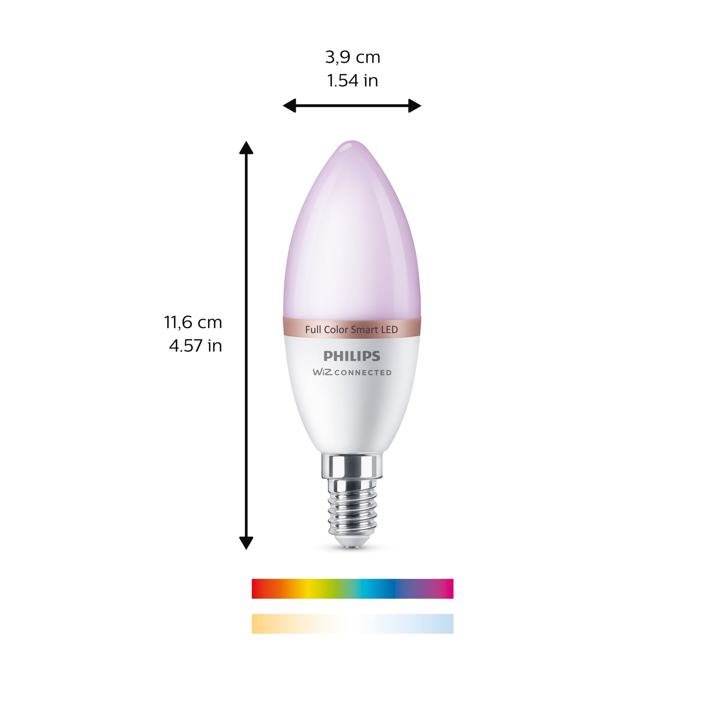Philips Smart fuld farve kerte LED pære E14 40W x2