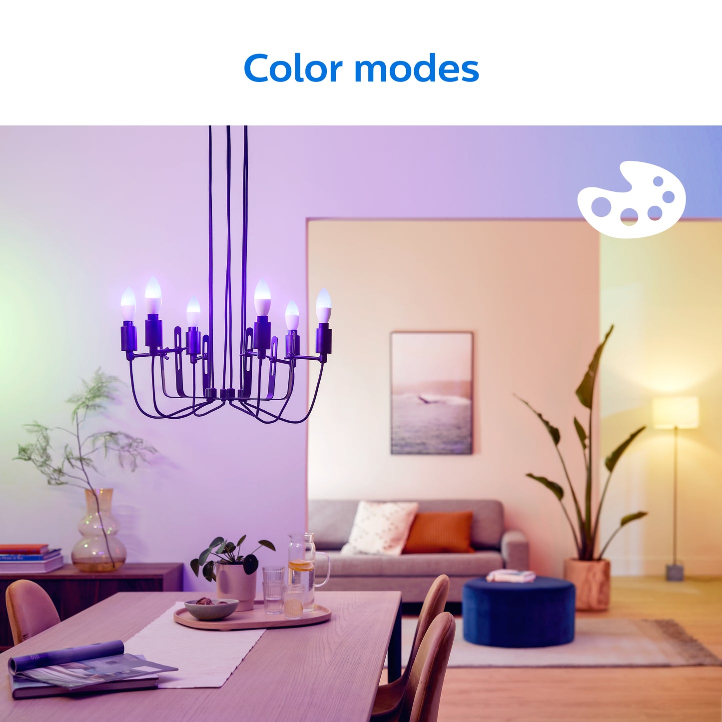 Philips Smart fuld farve kerte LED pære E14 40W x2