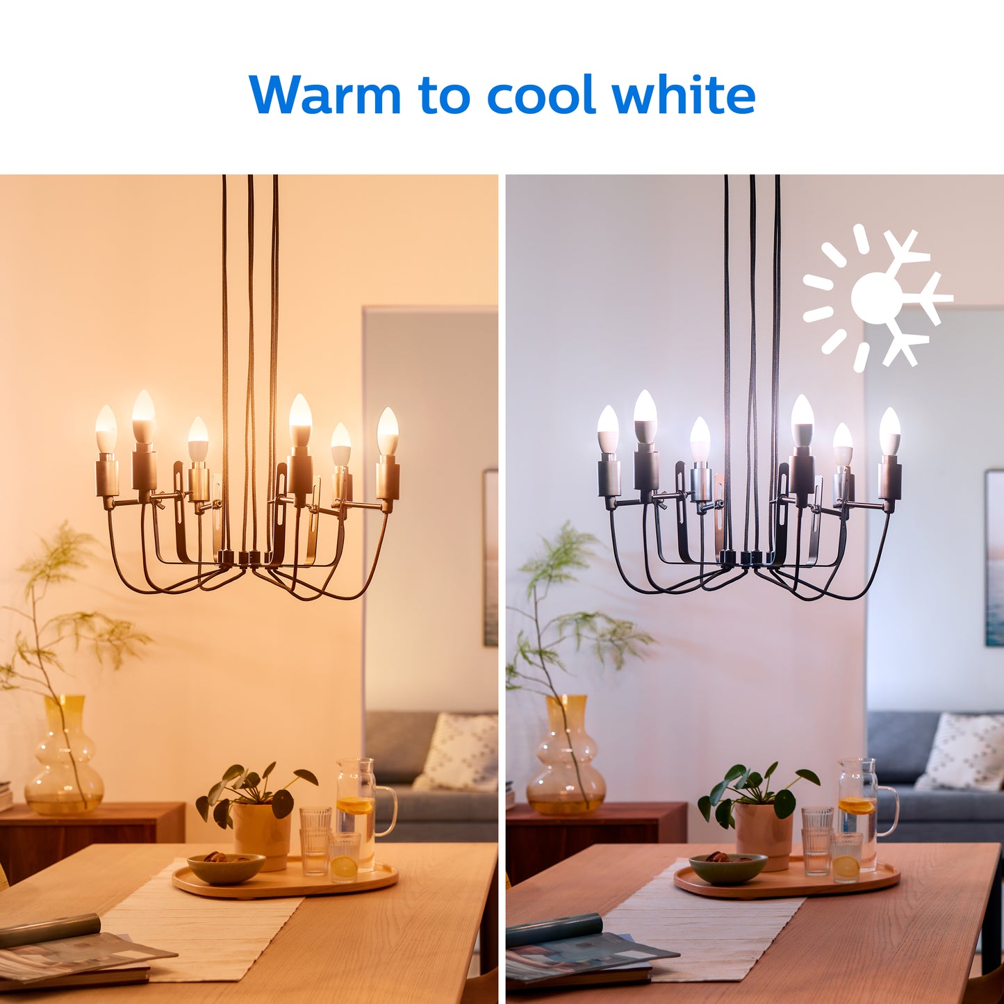 Philips Smart fuld farve kerte LED pære E14 40W x2