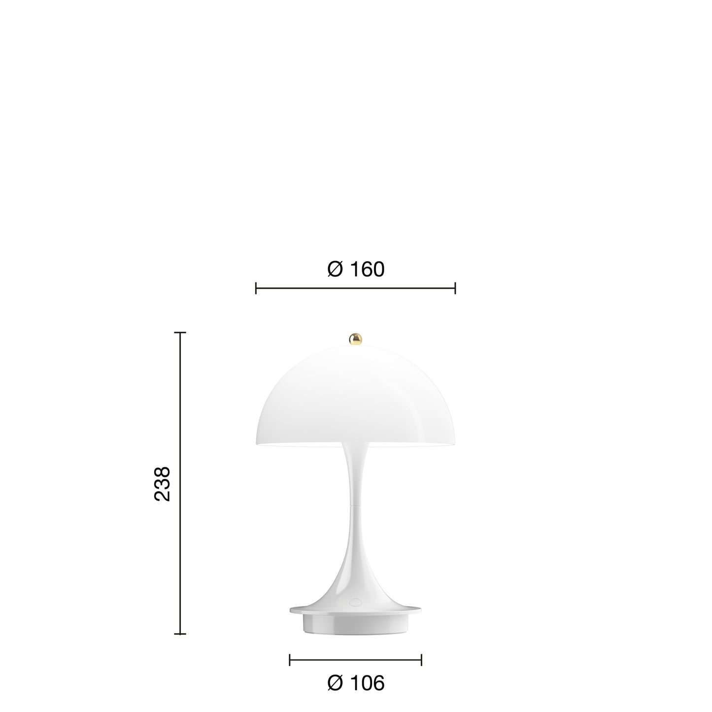 Louis Poulsen Panthella 160 Portable Anniversary Edition - Messing/hvid