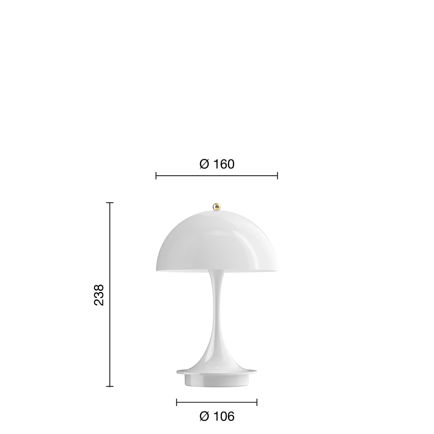 Louis Poulsen Panthella 160 Portable Anniversary Edition - Messing/hvid