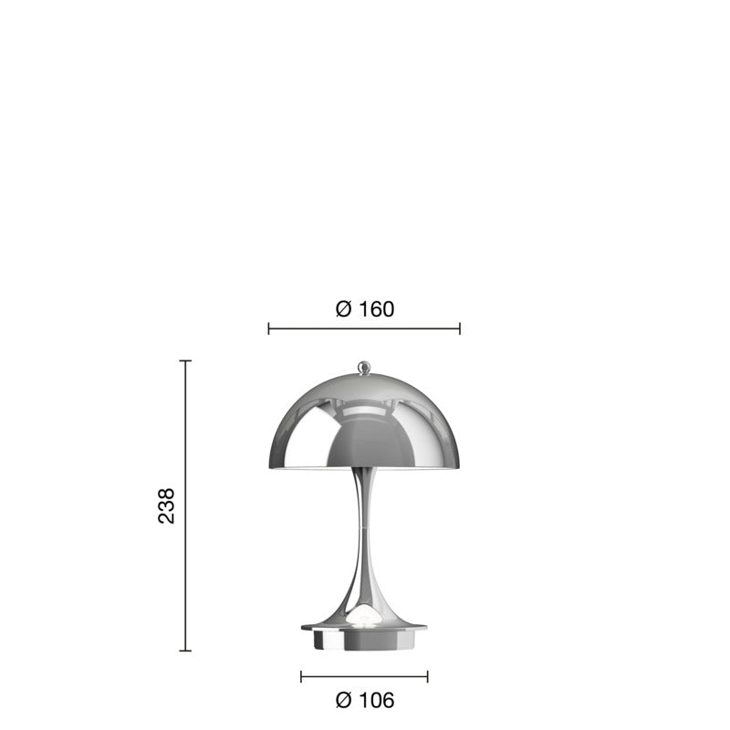 Krom lampe Louis Poulsen Panthella v3