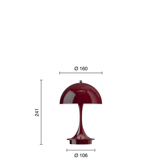 Louis Poulsen Panthella 160 Portable Lampe Opaque Burgundy