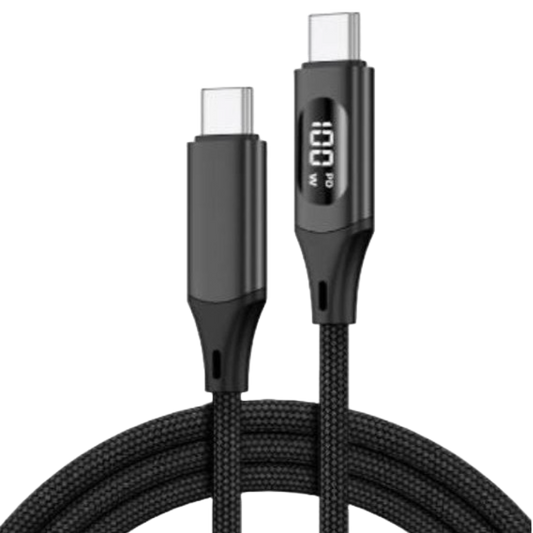ASWO 100W usb-c to c kabel med lcd display 1 m
