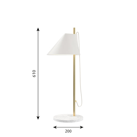 Louis Poulsen - YUH Bordlampe - Hvid Marmor Fod