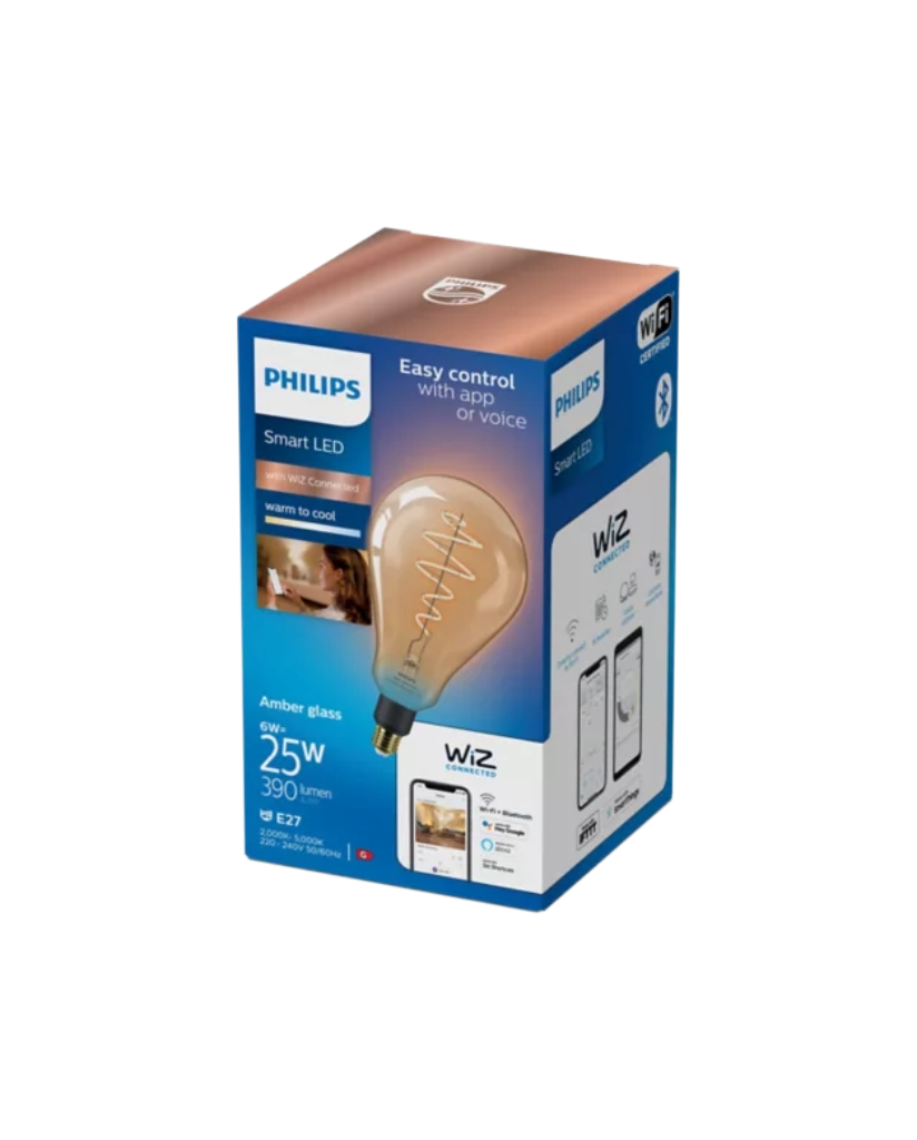 Philips smart led Filament pære ravfarvet 6W