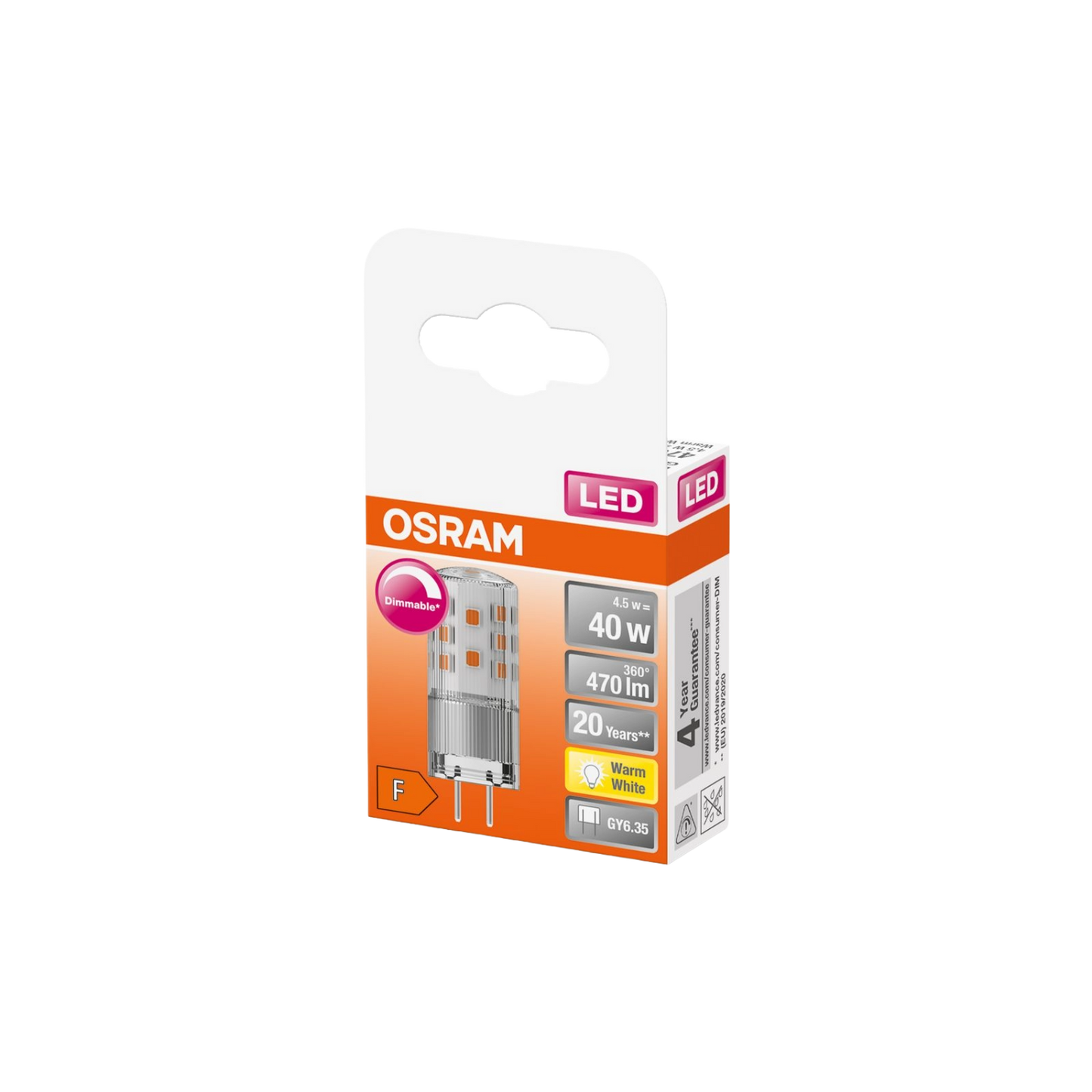 Osram Parathom LED Pin DIM GY6.35 4.5W 470lm