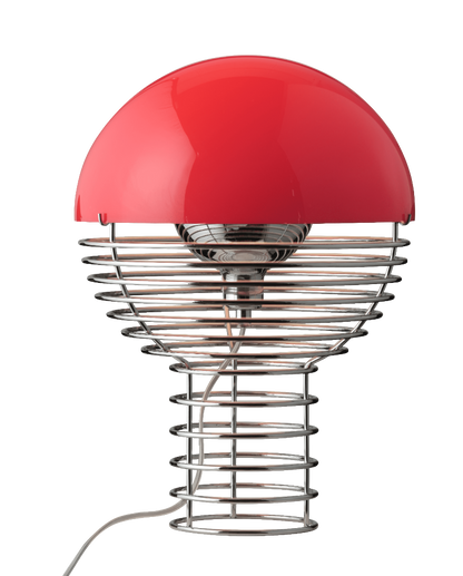 Verpan Wire Bordlampe Ø30 - Krom/Rød