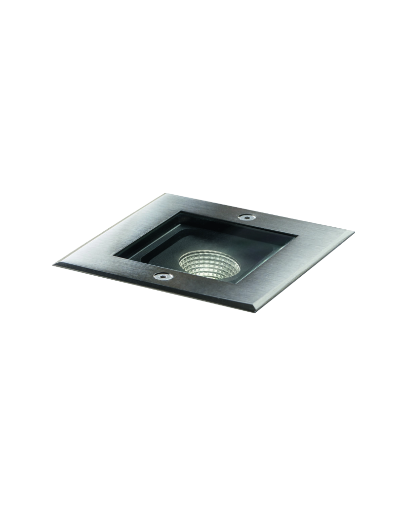 Light Point Sub 2 Square Spotlight Rustfri Stål - Sort