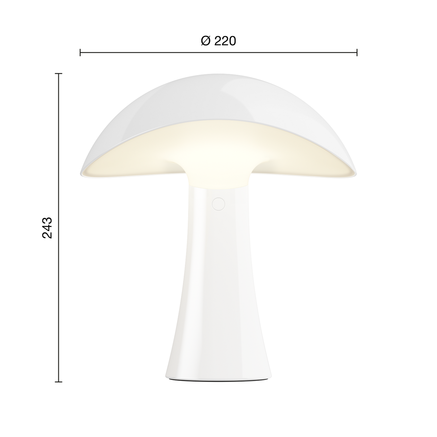 Louis Poulsen Rumee Genopladelig Bordlampe Ø220 - Hvid