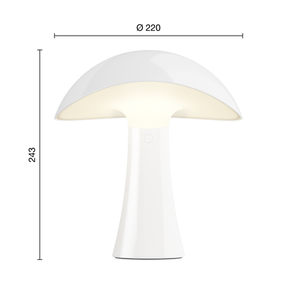 Louis Poulsen Rumee Genopladelig Bordlampe Ø220 - Hvid