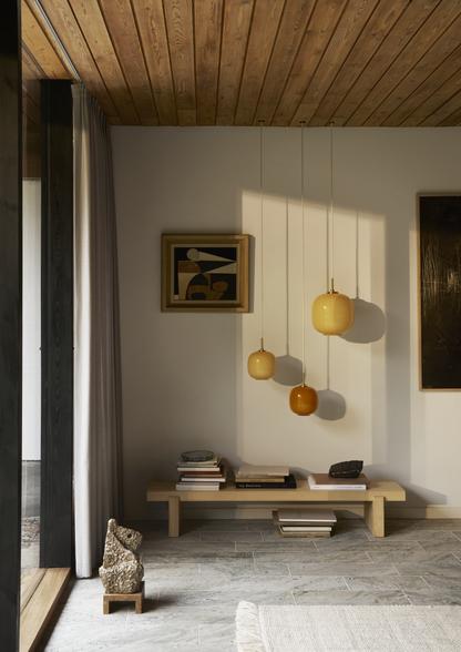 Louis Poulsen VL 45 Radiohus Pendel Ø250 - Messing/Amber Glas