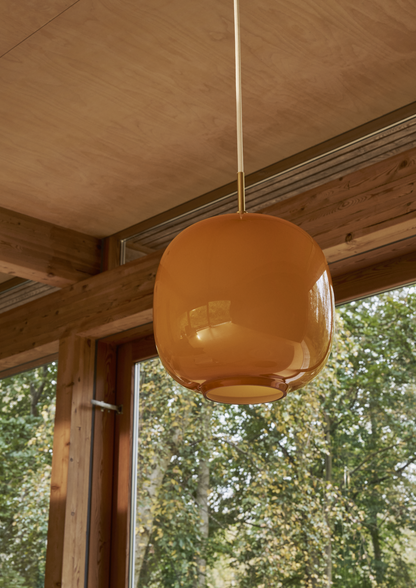 Louis Poulsen VL 45 Radiohus Pendel Ø250 - Messing/Amber Glas